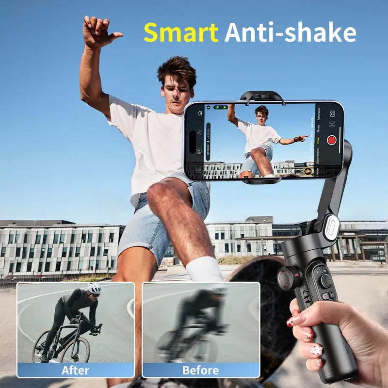 AOCHUAN Handheld 3 Axis Anti-Shake Shooting Tripod Stand (1 Count), Summer Rotating Automatic Face Tracking Gimbal Stabilizer, 360° Rotation Gimbal Stabilizer, Selfie Accessories, Selfie Stick Gimbal, Smartphone Accessories