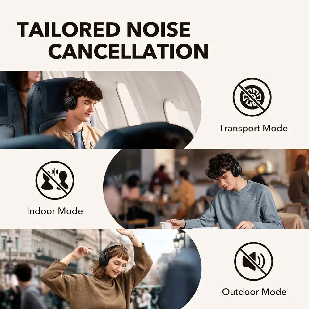 Soundcore by  Life Q30 Hybrid Active Noise Cancelling Headphones Wireless Bluetooth Headphones over Ear Headset Earphone